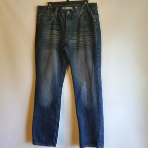 OLD SKOOL MEN'S DISTRESSED JEANS SIZE 36 BLUE